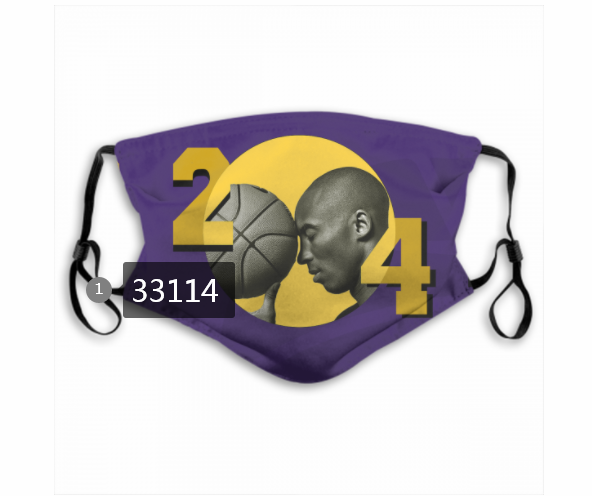 2021 NBA Los Angeles Lakers #24 kobe bryant 33114 Dust mask with filter->nba dust mask->Sports Accessory